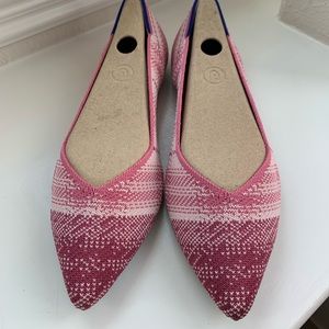 Rothy’s Pink Plaid Pointed Toe Flats- size 8.5